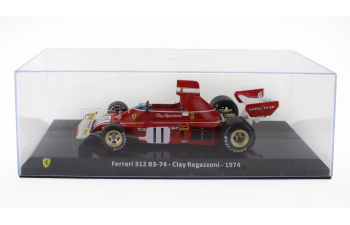 FERRARI F1 312 B3-74 №11 Season (1974) Clay Regazzoni - Con Vetrina - With Showcase, Red White