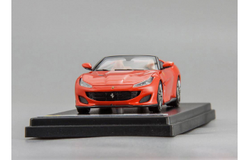 Ferrari Portofino with open roof (rosso scuderia with front window frame nero ds)