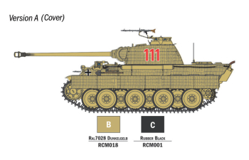 Сборная модель TANK Panther Sd.kfz.171 Ausf.a Military With 3 Acrylic Brush Markers 1945