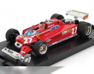 FERRARI F1  126ck Turbo N 27 Gp Canada Montreal 1981 Alettone Danneggiato Dal Giro 57 Al Traguardo 3rd Posto 3rd Gilles Villeneuve - With Driver Figure, Red