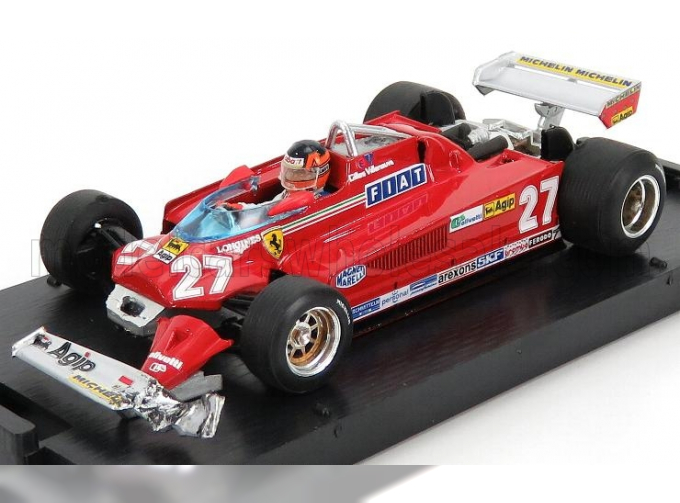 FERRARI F1 126ck Turbo N 27 Gp Canada Montreal (1981) Alettone Danneggiato Dal Giro 57 Al Traguardo 3rd Posto 3rd Gilles Villeneuve - With Driver Figure, Red