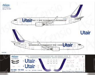 Декаль на самолет боенг 737-800 (UtAir (new colors 2017))