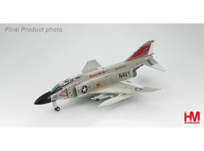 McDonnell Douglas F-4J Phantom II Diecast Model USN VF-31 Tomcatters AC101 Samuel Flynn / William John USS Saratoga Vietnam 1972