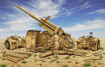 Сборная модель German 88mm L71 Flak41 Anti-Aircraft Gun w/Sd.Ah.202 Trailer