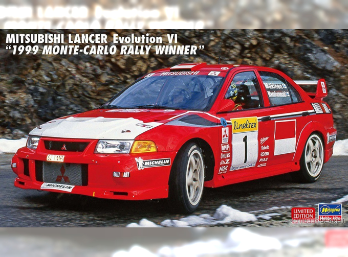 Сборная модель MITSUBISHI Lancer Evo Vi N 1 Winner Rally Montecarlo 1999 Tommi Makinen - Risto Mannisenmaki, /