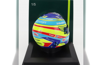 BELL HELMET Casco Helmet F1 Fernando Alonso Team Aston Martin Aramco Cognizant №14 Season 2024, Yellow Blue