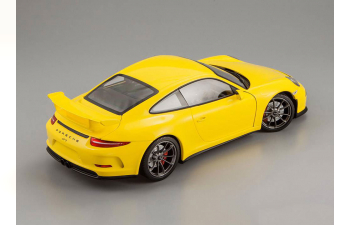 PORSCHE 991 GT3 (2013), yellow with silver wheels