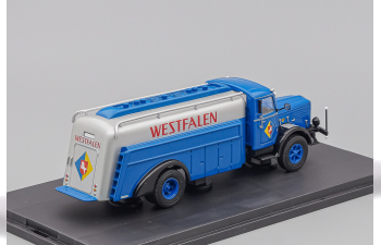 BÜSSING 8000 fuel truck, Westfalen, blue / silver