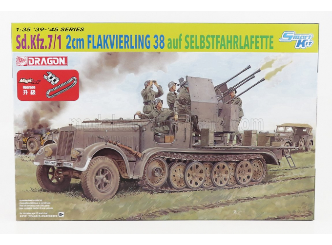 Сборная модель CARRIER Half Sd.kfz.7/1 Truck Cingolato 2cm Flakvierling 38 Military 1942