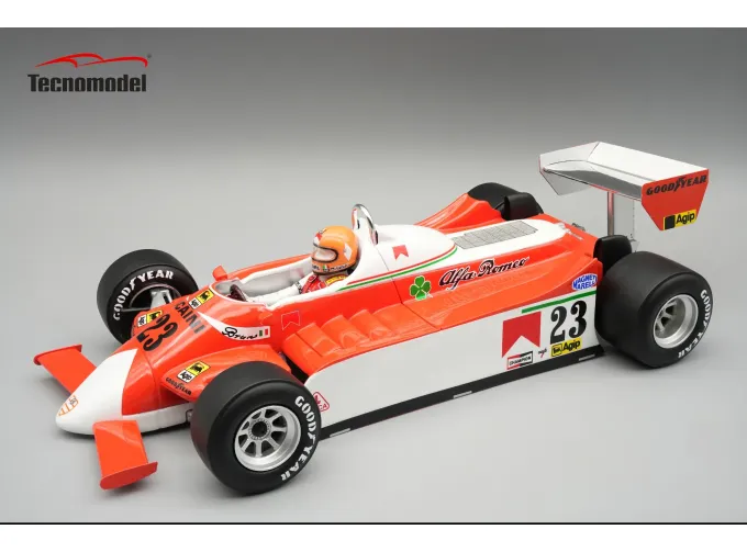 ALFA ROMEO F1 179 №23 Monaco Gp (with Pilot Figure) Bruno Giacomelli (1980) , White Red