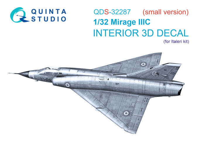 3D Декаль интерьера кабины Dassault Mirage IIIC (Italeri) (Малая версия)