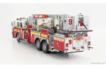 SEAGRAVE Truck Tower Ladder 9 Scala Fire Dept. City Of New York - Vigili Del Fuoco - Fire Engine - 55cm, Red White