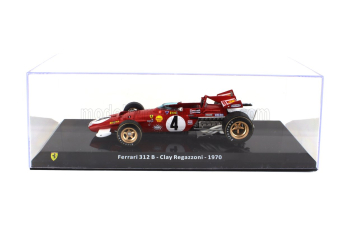 FERRARI F1 312b №4 Season (1970) Clay Regazzoni - Con Vetrina - With Showcase, Red White