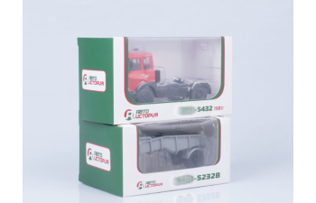 Набор МАЗ-5432 (ранняя кабина, красный) + полуприцеп МАЗ-5232В