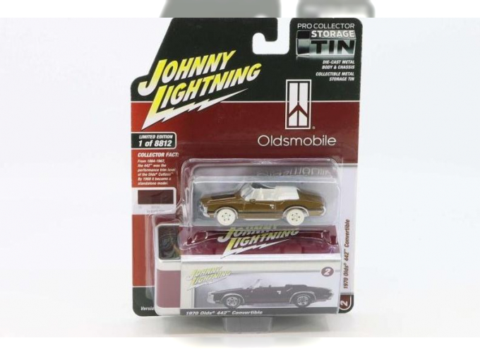 OLDSMOBILE 442 Convertible (1970), коричневый с белым салоном