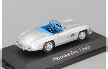 MERCEDES-BENZ 300 SL Roadster, silver with blue interior