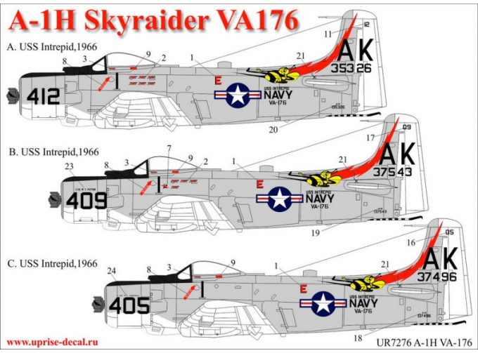 Декаль для A-1H Skyrader VA-176