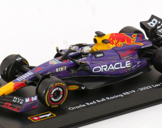 RED BULL F1 Rb19 Team Oracle Red Bull Racing №1 World Champion Winner Las Vegas Usa Gp (2023) Max Verstappen - With Pilot And Showcase, Purple Yellow Red