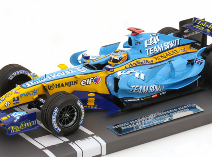 RENAULT F1 R26 Team Renault F1 №1 World Champion 2nd Brazil Gp Fernando Alonso (2006), Light Blue Yellow