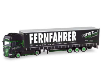 SCANIA R TL Lowliner Curtain Canvas Semitrailer *TET / Fernfahrer*, black / green
