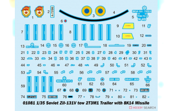 Сборная модель Советский ЗИL-131V с прицепом 2Т3М1 с ракетой 8К14