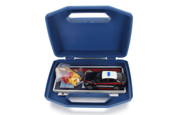 ACCESSORIES Diorama - Set Build Your City Police Station - Caserma Carabinieri - With Alfa Romeo Giulia 2016, Light Blue White