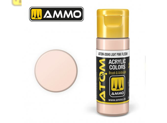 Краска акриловая ATOM COLOR Светлый телесно-розовый / Light Pink Flesh, 20мл