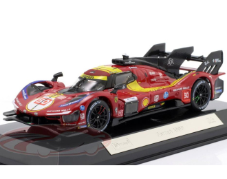 FERRARI 499P 3.0L Turbo V6 #50 Fuoco/Nielsen/Molina 24h Le Mans (2025), red/yellow