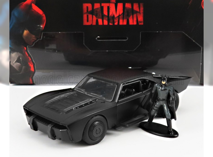 BATMAN Batmobile With Figure 2022 - The Batman Movie, Matt Black