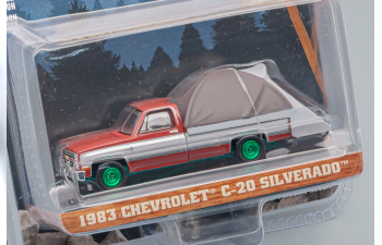 CHEVROLET C20 Silverado с палаткой 1983 Carmine Red/Silver Metallic (Greenlight!!!)