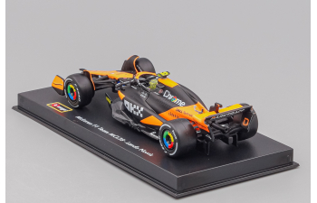 McLAREN F1 Mcl38 Team Mclaren №4 Winner Miami Gp (2024) First F1 Victory Lando Norris - With Pilot And Showcase, orange / black