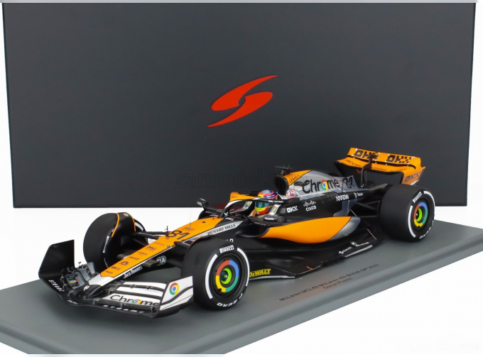 McLAREN F1 Mcl60 Team Mclaren №81 4th British Gp (2023) Oscar Piastri, White Orange Black