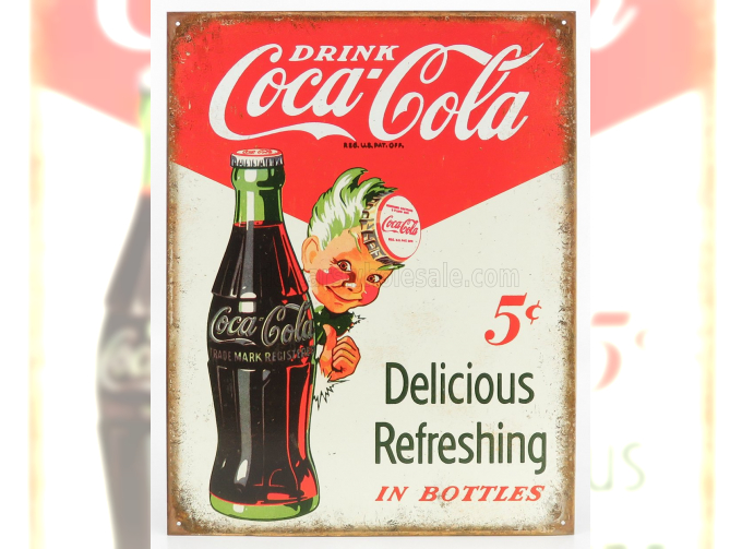 ACCESSORIES Metal Plate - Coca-cola Delicious And Refreshing Coke Sprite Boys 5 Cts, White Red