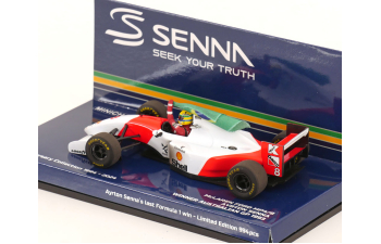 McLAREN F1 Ford Mp4/8 V8 Team Marlboro №8 Winner Australian Gp With Flag Dirty Version (1993) Ayrton Senna, White Red