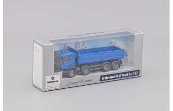 SCANIA P 8х4 самосвал с стальными бортами, синий