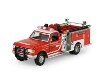 FORD F-350 Mini Pumper Fire Truck, Heroico Cuerpo de Bomberos Distrito Federal, Mexico (1990), red
