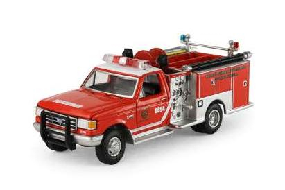 FORD F-350 Mini Pumper Fire Truck, Heroico Cuerpo de Bomberos Distrito Federal, Mexico (1990), red