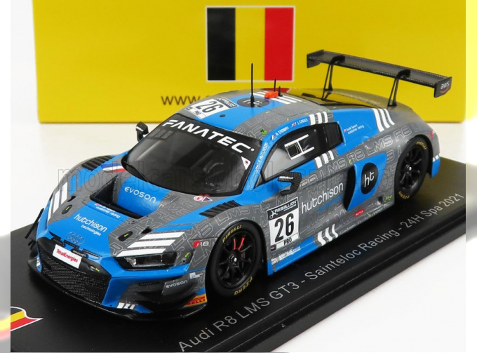 AUDI R8 Lms Gt3 Team Audi Sport Sainteloc Racing N26 24h Spa (2021) J.Green - F.Hutchison - A.Tambay, Light Blue Grey