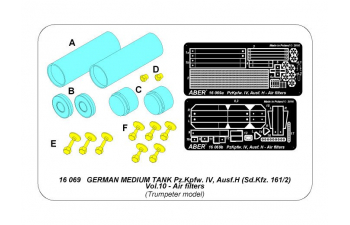 Фототравление для GERMAN MEDIUM TANK Pz.Kpfw. IV, Ausf.H (Sd.Kfz. 16) Vol.10 - Air filters
