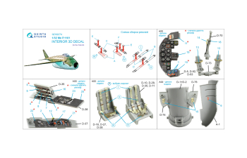 3D Декаль интерьера кабины Me P.1101 (Das Werk)