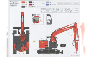 Сборная модель Строительная техника, гидравлический экскаватор HITACHI ZAXIS 135US (Limited Edition)