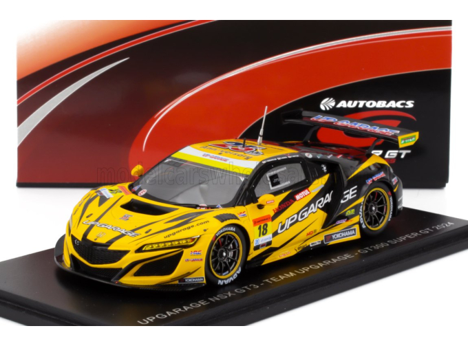 HONDA Nsx Gt3 Team Upgarage Racing №18 Gt300 Class Super Gt (2024) Takashi Kobayashi - Syun Koide, Yellow Black