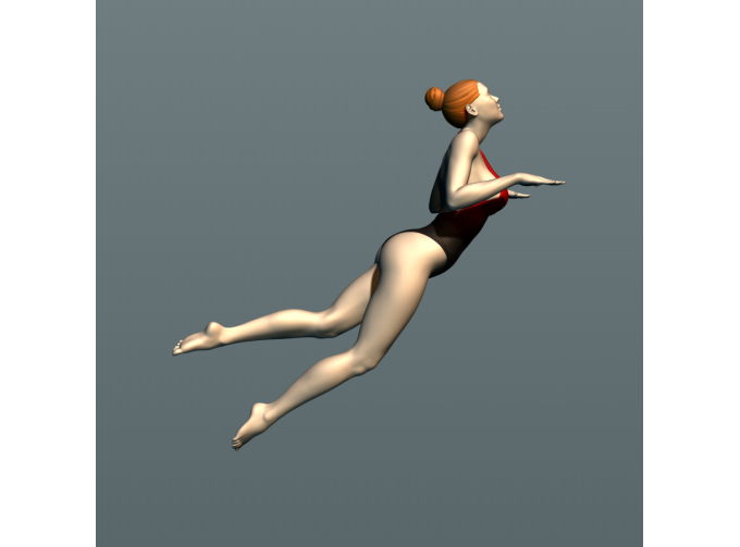 Фигура Девушка в бассейне, окрашенная