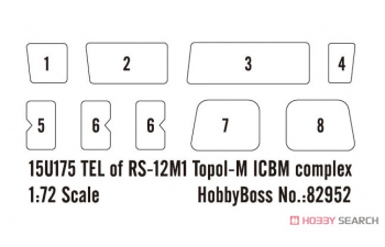Сборная модель Комплекс 15U175 TEL of RS-12M1 Topol-M ICBM