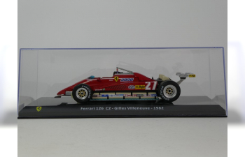 FERRARI F1 126c2 №27 Season (1982) Gilles Villeneuve - Con Vetrina - With Showcase, Red
