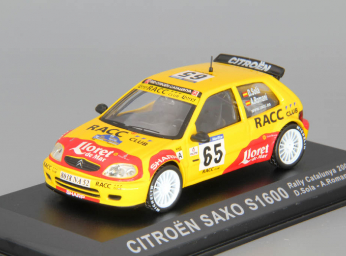 CITROEN Saxo S1600 #65 D.Sola - A.Romani Rally Catalunya (2002), yellow