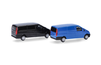 Сборная модель набор из 2 моделей MERCEDES-BENZ Vito Kasten (2010), black / blue