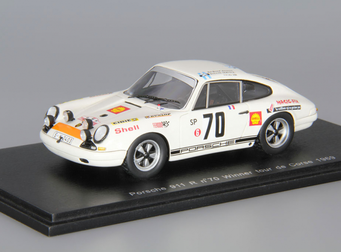 PORSCHE 911 R #70 Winner Tour de Corse Rally (1969), white