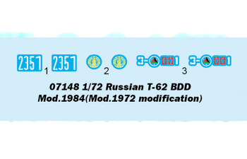 Сборная модель Russian T-62 BDD Mod.1984 (Mod.1972 modification)