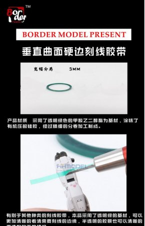 Лента зеленая прозрачная с жестким краем 3 мм